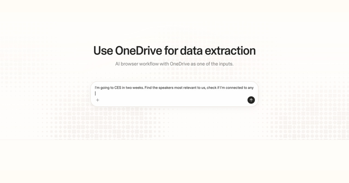 Diagram of Strawberry AI browser workflow using OneDrive for data extraction