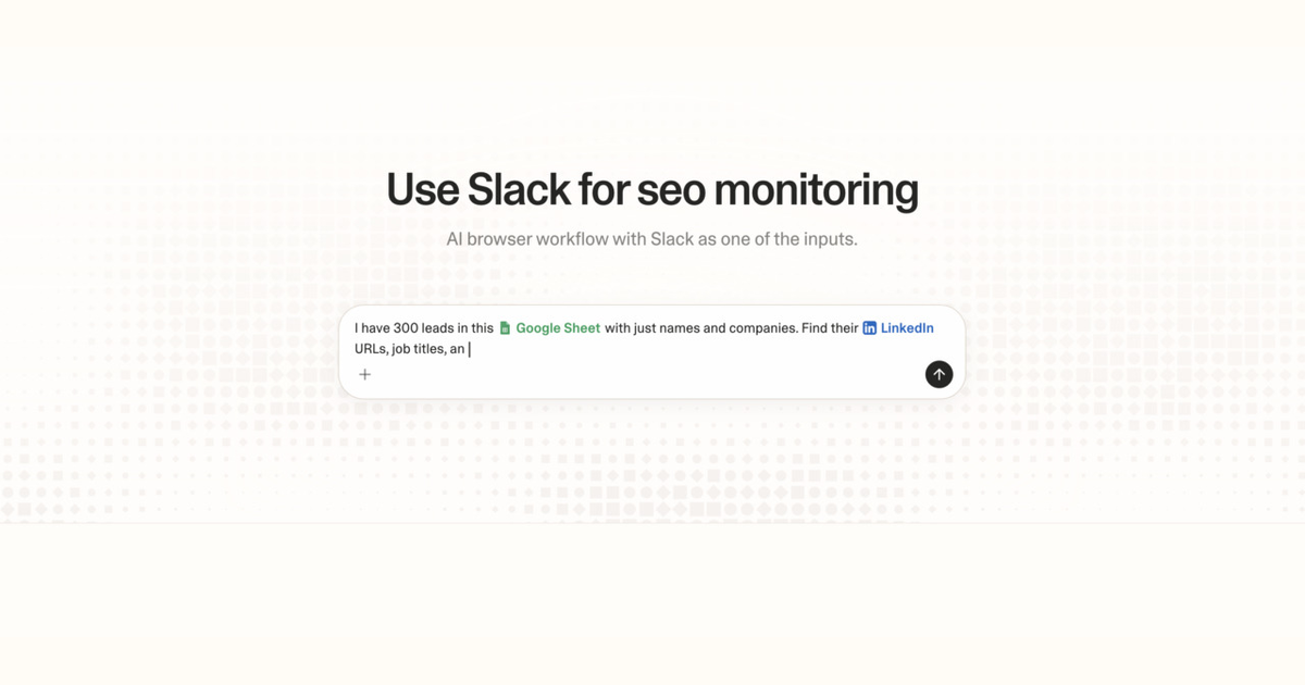 Diagram of Strawberry AI browser workflow using Slack for SEO monitoring