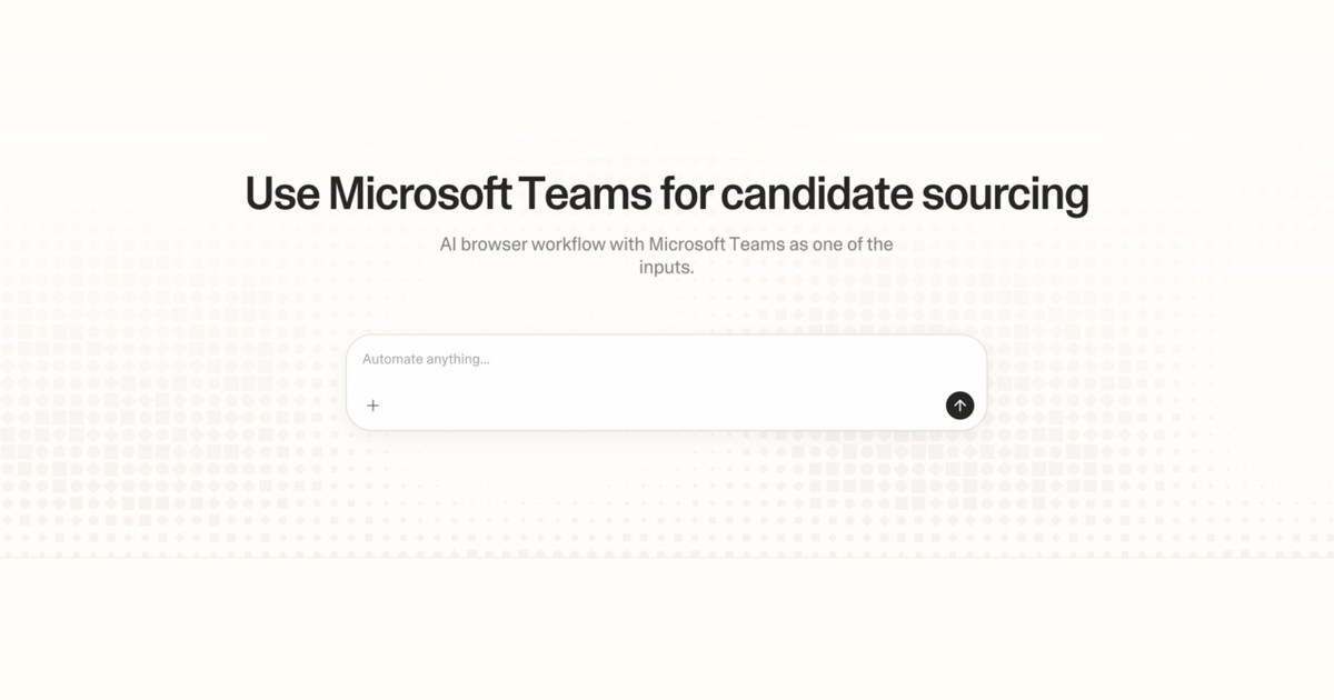 Diagram of Strawberry AI browser workflow using Microsoft Teams for candidate sourcing